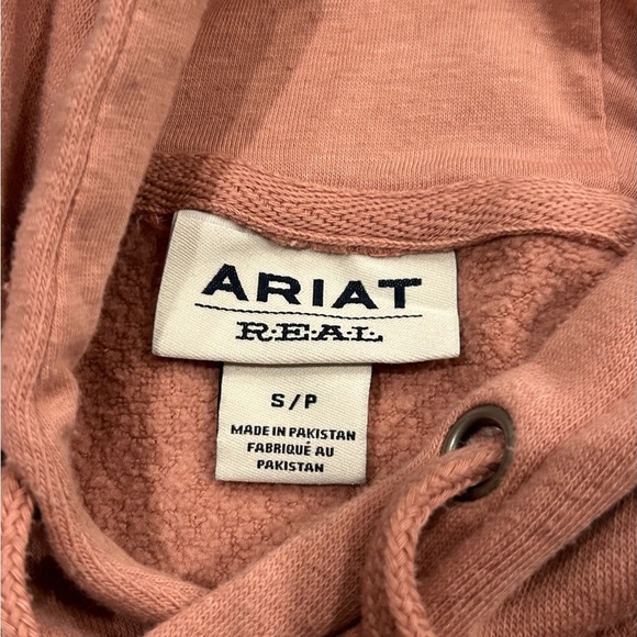 Ariat Women’s Pink Hoodie Size Small Western Logo Cozy - Picture 4 of 5
